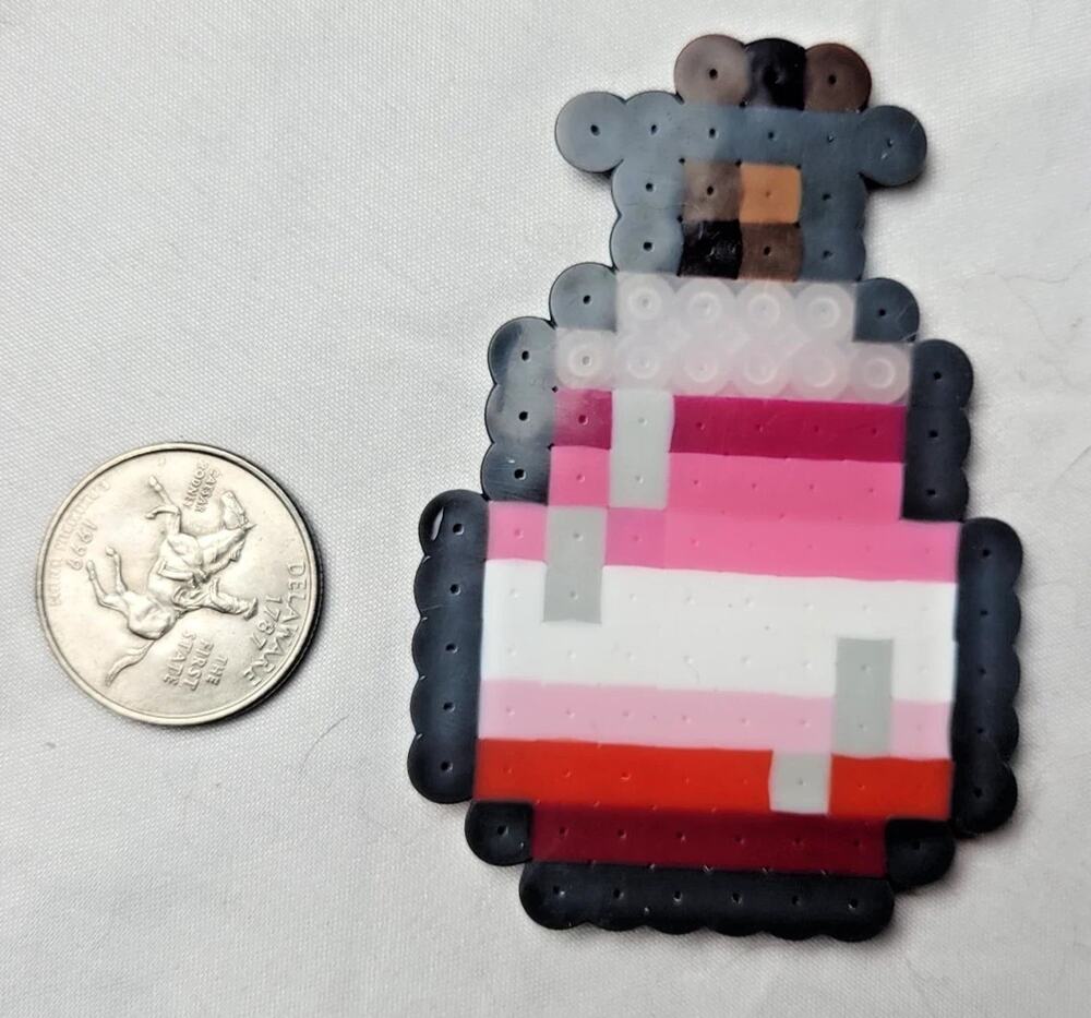 Pink Lesbian LGBT Potion Perler Pixel Art